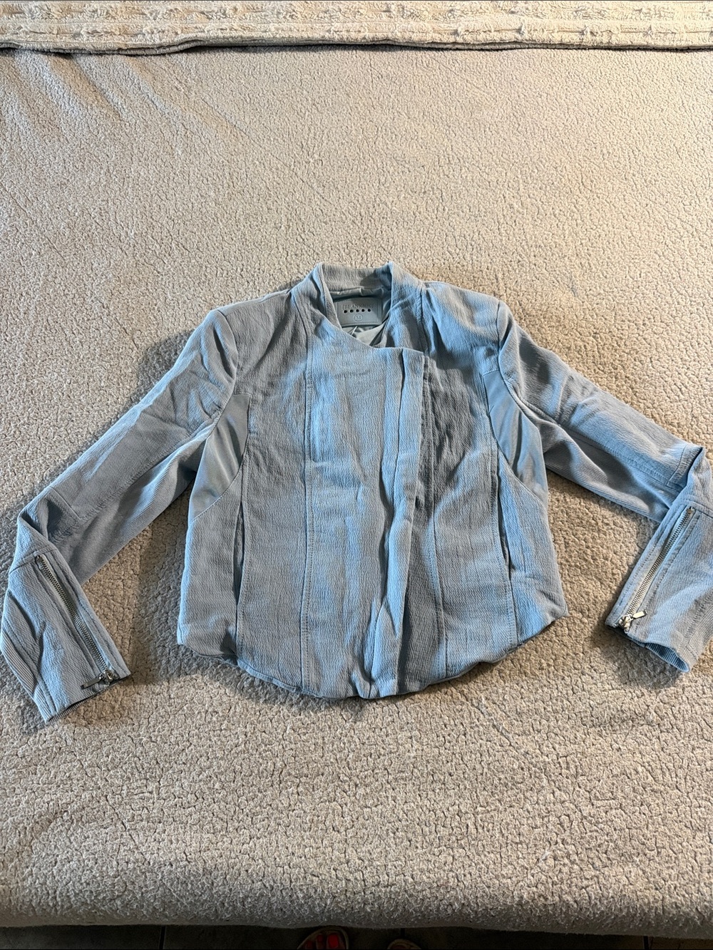 Blank NYC Light Blue Cotton Moto Jacket Medium